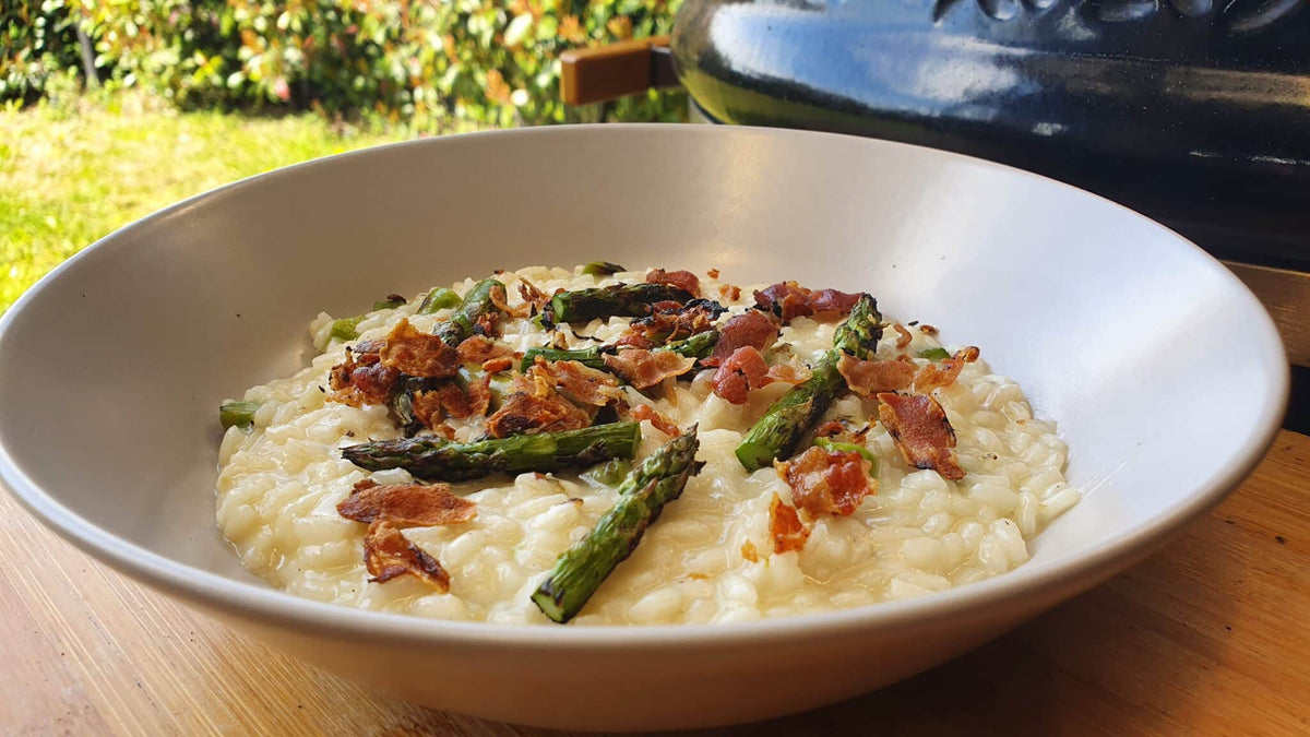 Risotto con espárragos a la plancha y bacon crujiente | Receta original ...